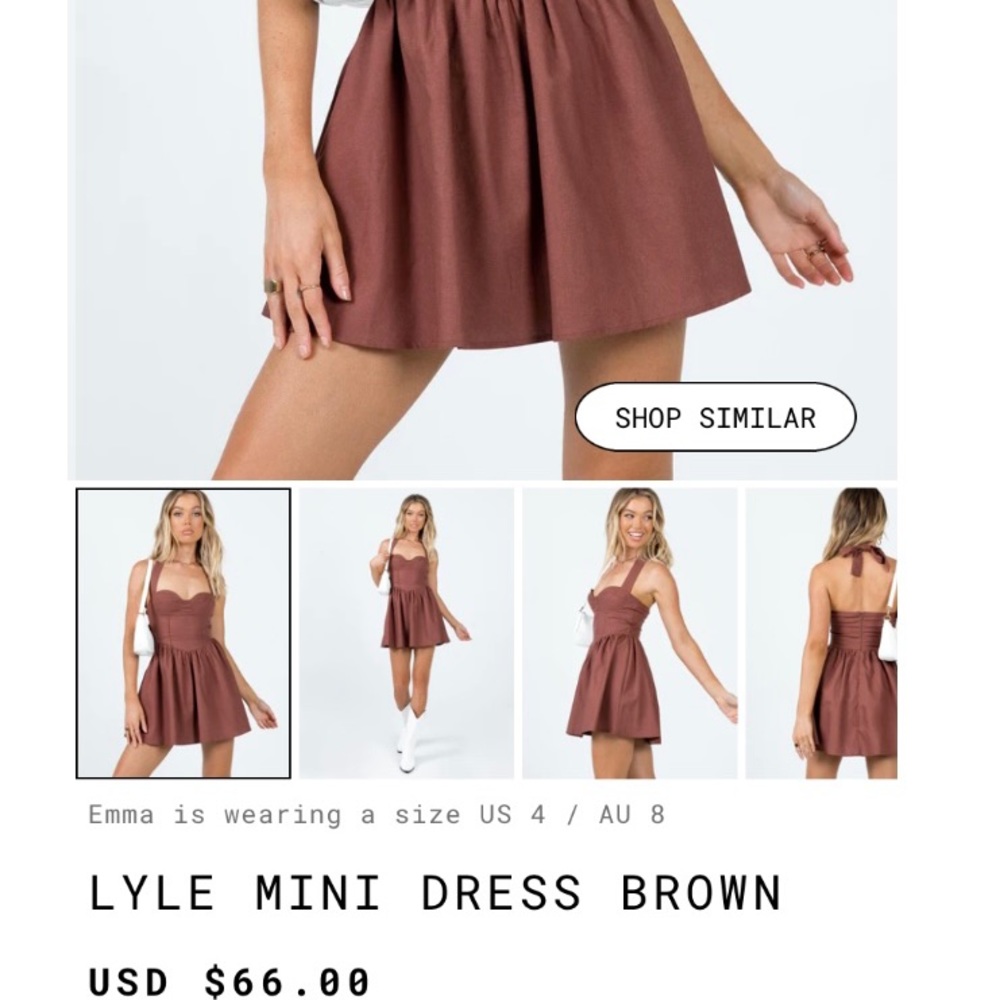 Lyle Mini Dress Brown Size 0